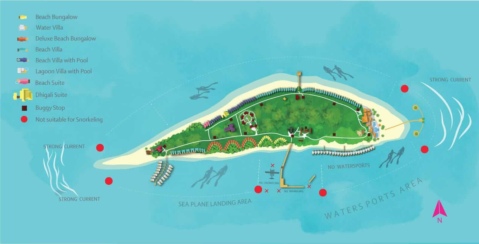 Island Map for Dhigali Maldives